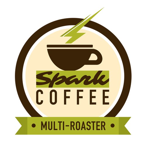 Coffee shop brand with the title 'Spark Coffee Logo'