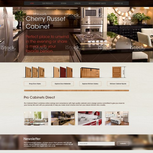 Door design with the title 'Website Design for Pro Cabinets Direct'