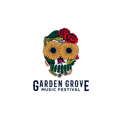 Sunflower logo with the title 'Music Festival Logo'