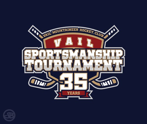 Tournament logo with the title 'Vail Mountaineer Hockey Club 35th Annual Sportsmanship Tournament'