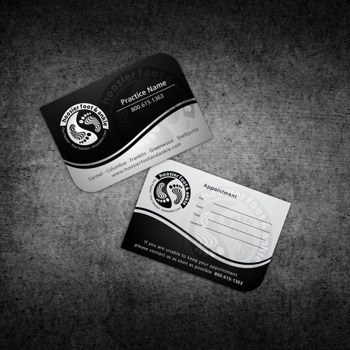 Foot design with the title 'Hoosier Foot & Ankle'