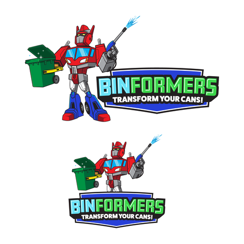 Cleaning company logo with the title 'Binformers Logo'