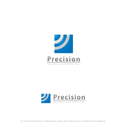 Steel design with the title 'bold logo for precision stainless and alloy inc'
