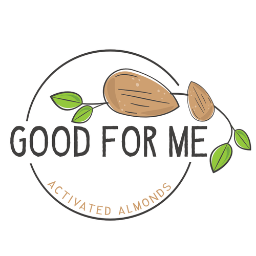 Almond design with the title 'Activated Almonds logo design'