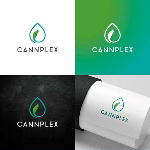 Drop design with the title 'CANNPLEX logo'