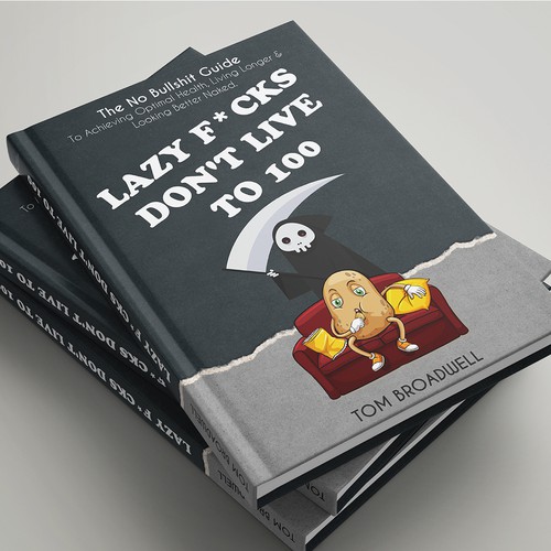 Sofa design with the title 'Lazy F*cks Don't Live to 100'