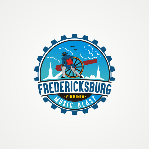 Pictorial design with the title 'Fredericksburg Music Blast'