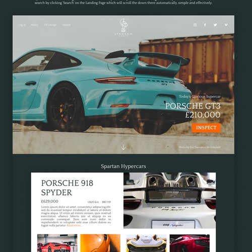 Magazine website with the title 'Classified Supercars Website'