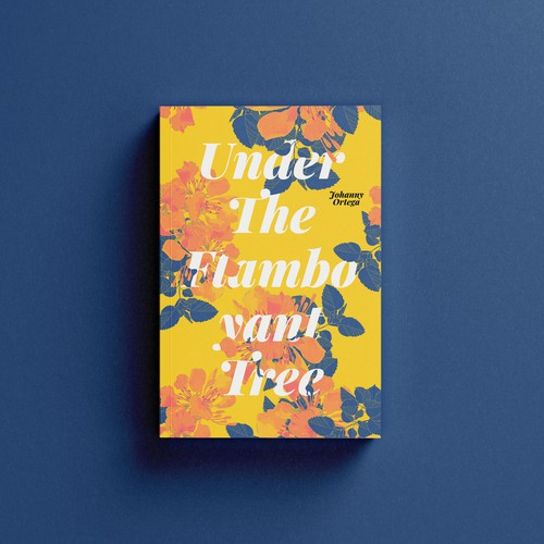 Yellow book cover with the title 'Under The Flamboyant Tree'