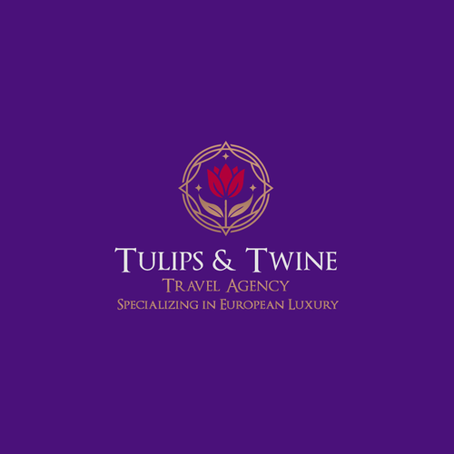 Travel agency logo with the title 'Tulips & Twine Logo Design'