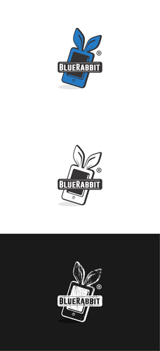 Phone logo with the title 'BlueRabbit  electronic super store'