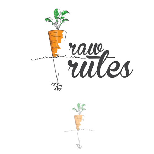 Kitchenware logo with the title 'sketch logo for Raw Rutes'