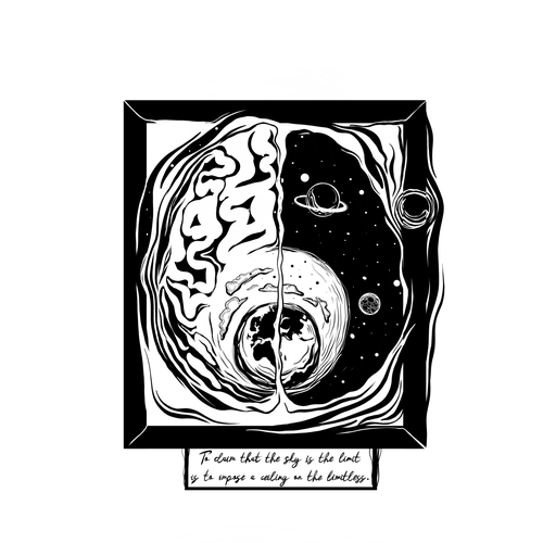 Universe t-shirt with the title 'Graphic illustration for merchandising '