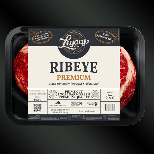 Professional label with the title 'Package for fresh meat'