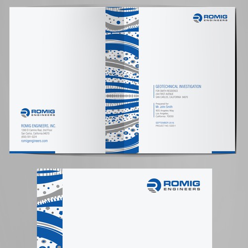 Report cover design with the title 'Illustrative document cover.'