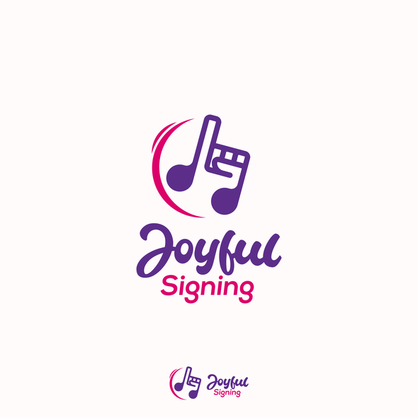 Sign logo with the title 'hand sign music logo'