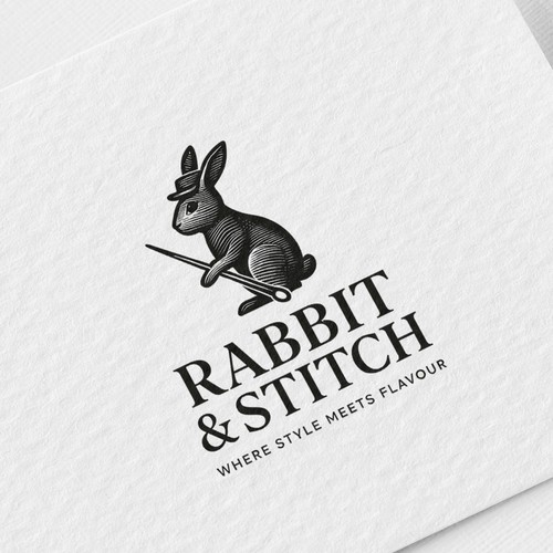 Stitching logo with the title 'Rabbit & Stitch'