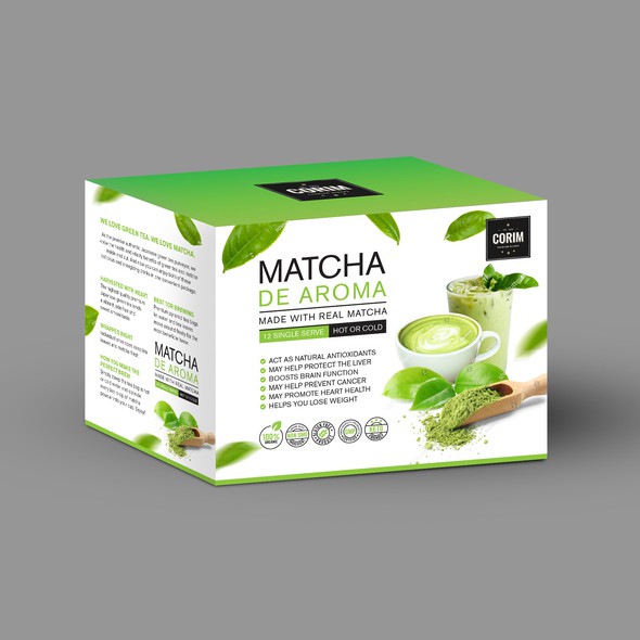 Green tea packaging with the title 'Matcha Latte Box Design '