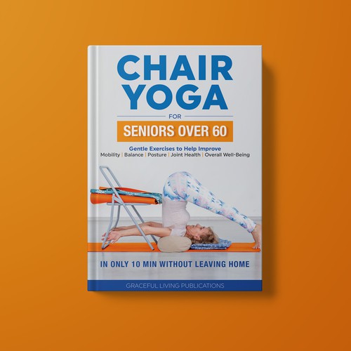 Orange book cover with the title 'The Concept of Book Cover for Chair Yoga for Senior Over 60'