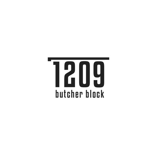 Butcher logo with the title 'Butcher and counter top brand'