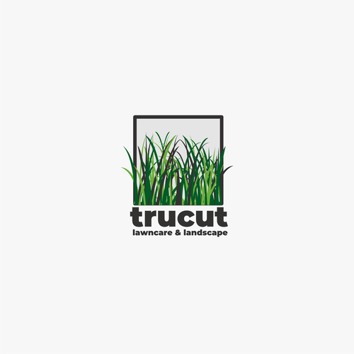 Lawn care logo with the title 'TruCut Logo Concept'