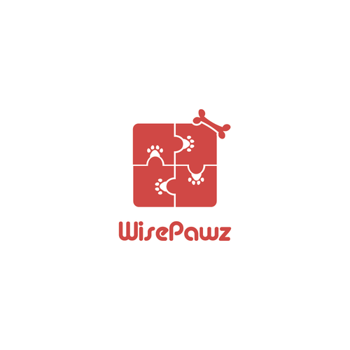 Paw logo with the title 'puzzle logo design '