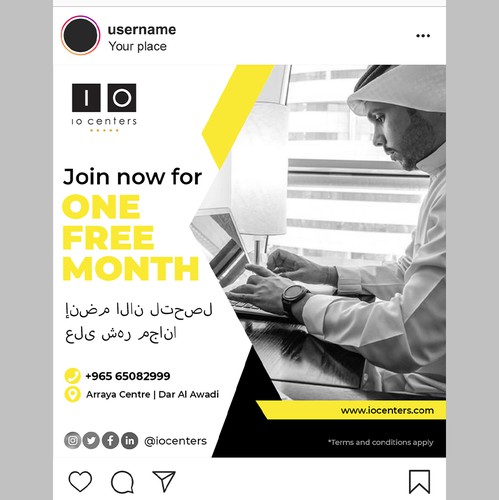 Post design with the title 'Post for instagram'