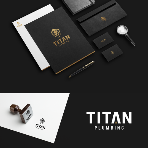 Helmet brand with the title 'TITAN Plumbing'