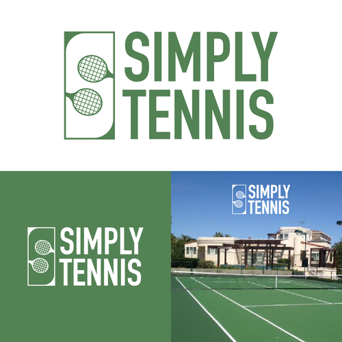 Tennis logo with the title 'Negative concept logo for a rooftop tennis court'