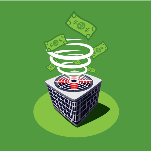 Visualization artwork with the title 'Illustration for cost spending visualization'