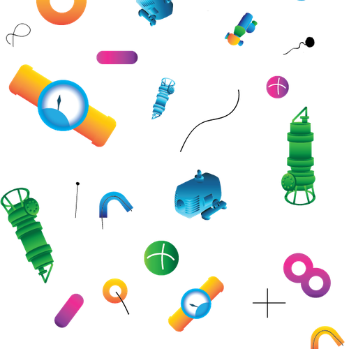 Company profile design with the title 'Playful illustrations '