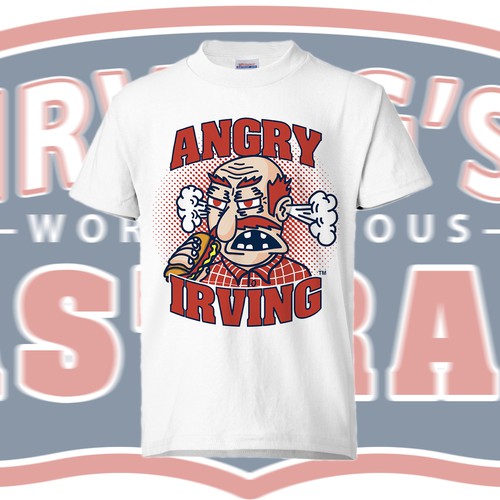 Comic t-shirt with the title 'Angry Irving'