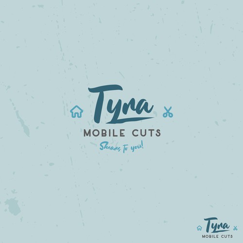 Barber design with the title 'Logo concept for Tyra Mobile Cuts'