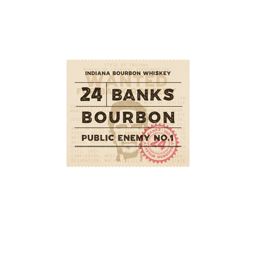 Kentucky logo with the title 'Label design for 24 banks Bourbon'