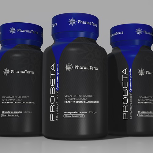 Clinic design with the title 'pharma Terra label design'