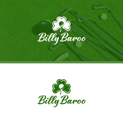 Shamrock design with the title 'Abstract logo for Billy Baroo Golf Club'