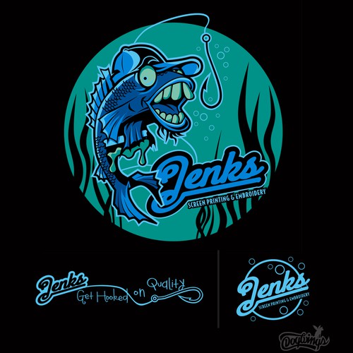 Fish artwork with the title 'Jenks - fish design'