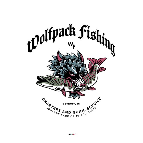 Fishing design with the title 'Wolfpack Fishing'