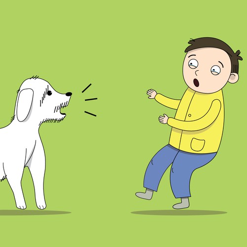 Boy artwork with the title 'illustration for a children's book'