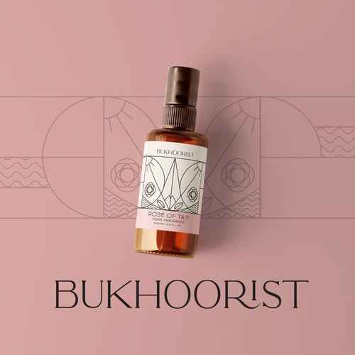 Label packaging with the title 'Bukoorist Home Fragrance'