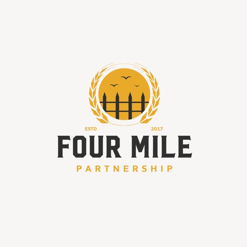 Farm logo with the title 'Logo concept for four mile partnership'