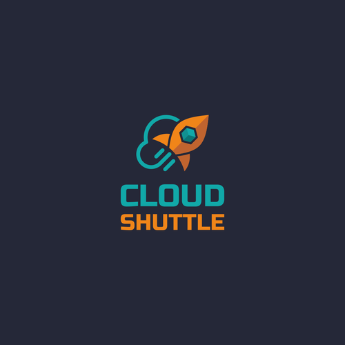 Rocket design with the title 'Modern logo for IT company: Cloud Shuttle'