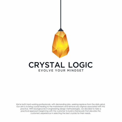 Luminous logo with the title 'logo concept for Crystal logic '