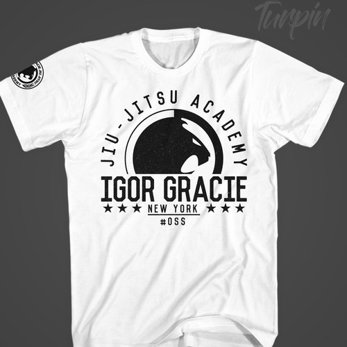 Distressed t-shirt with the title 'Igor Gracie Jiu-Jitsu Academy'