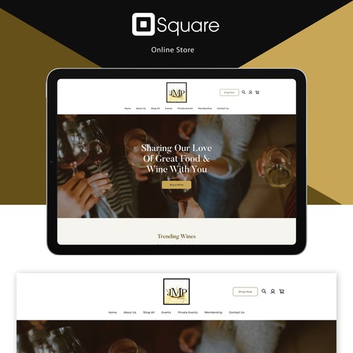 Online shop design with the title 'Square online store'