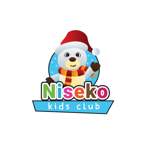 Winter logo with the title 'Kids club-Logo design'
