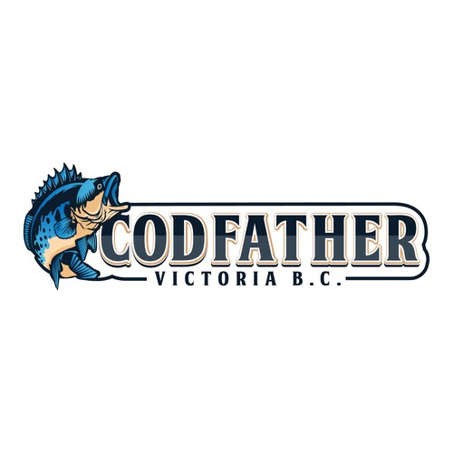 Yacht logo with the title 'Codfather” yacht transom logo'