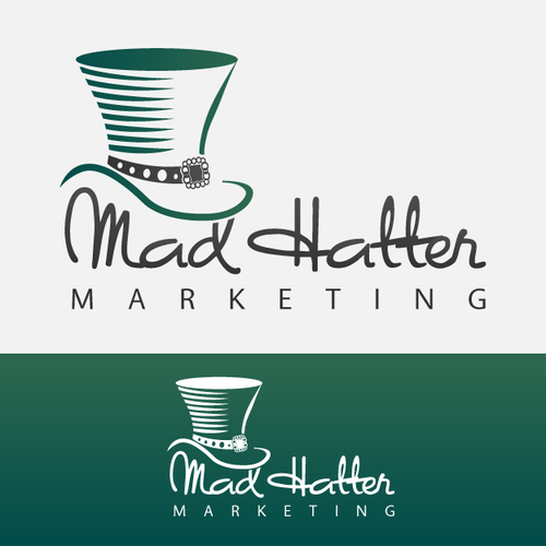 Top hat logo with the title 'Mad Hatter Marketing Logo'