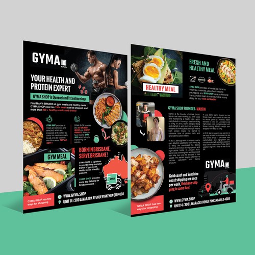 Gym design with the title 'GYMA SHOP'