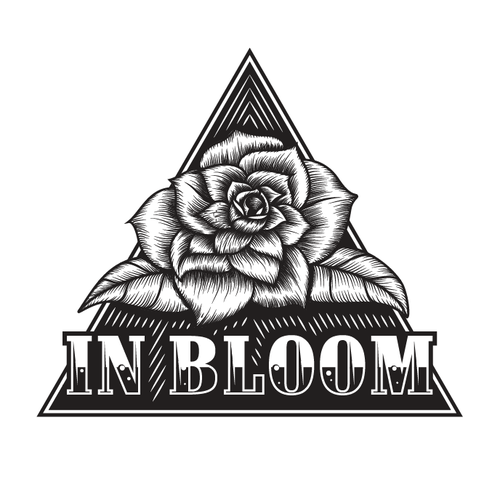 Rose logo with the title 'Logo concept for IN BLOOM music producer'